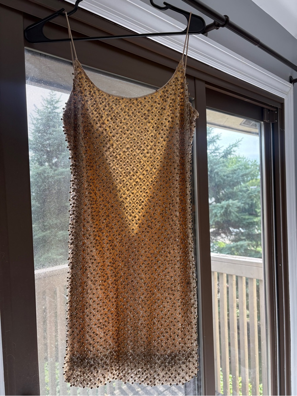 Oh Polly Gold Beaded Mini Dress - Picture 2 of 6